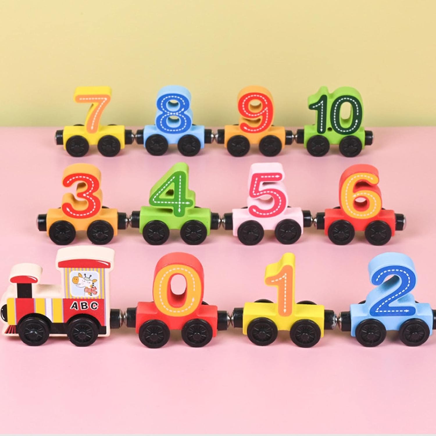Houten Treinspeelgoed – Magnetische Verbindingen, Creatieve Kleuren – Veilig en Duurzaam Speelgoed voor Kinderen 9