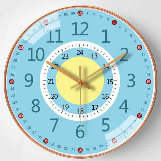 Wandklok – Educatieve Klok met Duidelijke Cijfers en Kleuren, Milieuvriendelijk ABS, Krasbestendig Glas 2