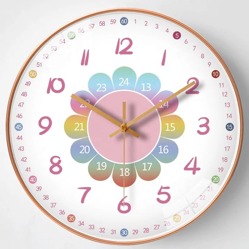 Wandklok – Educatieve Klok met Duidelijke Cijfers en Kleuren, Milieuvriendelijk ABS, Krasbestendig Glas 3