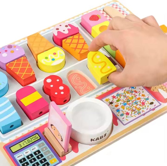 Houten IJswinkel – Creatieve Speelset met Kleurrijke IJsjes en Toppings – Educatief en Duurzaam Speelgoed 2