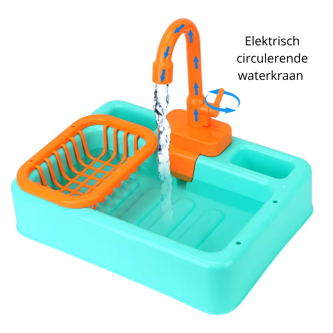 Interactief Educatief Speelgoed – Gootsteen met Werkende Waterkraan en Snijvoedsel – Voor Kinderen 3