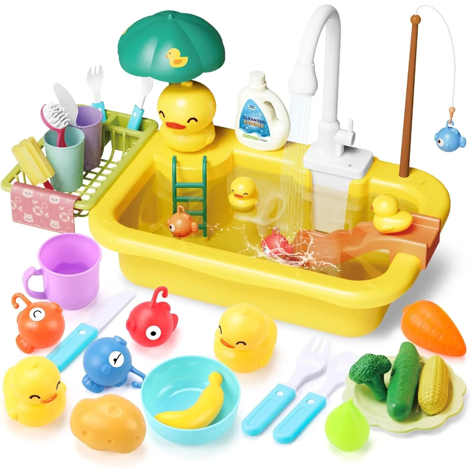 Keukenspeelgoed – 2-in-1 Gootsteen Spel met Stromend Water, Educatief en Leuk voor Kinderen 1