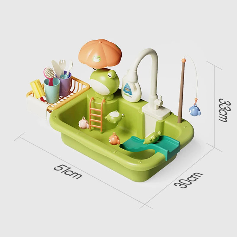 Keukenspeelgoed – 2-in-1 Gootsteen Spel met Stromend Water, Educatief en Leuk voor Kinderen 4