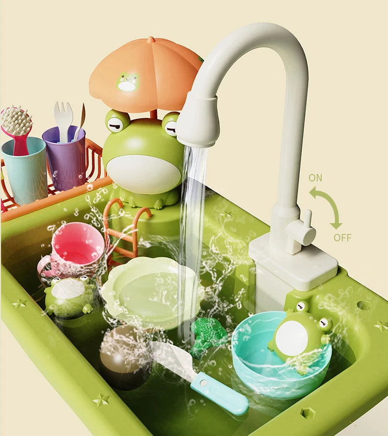 Keukenspeelgoed – 2-in-1 Gootsteen Spel met Stromend Water, Educatief en Leuk voor Kinderen 5