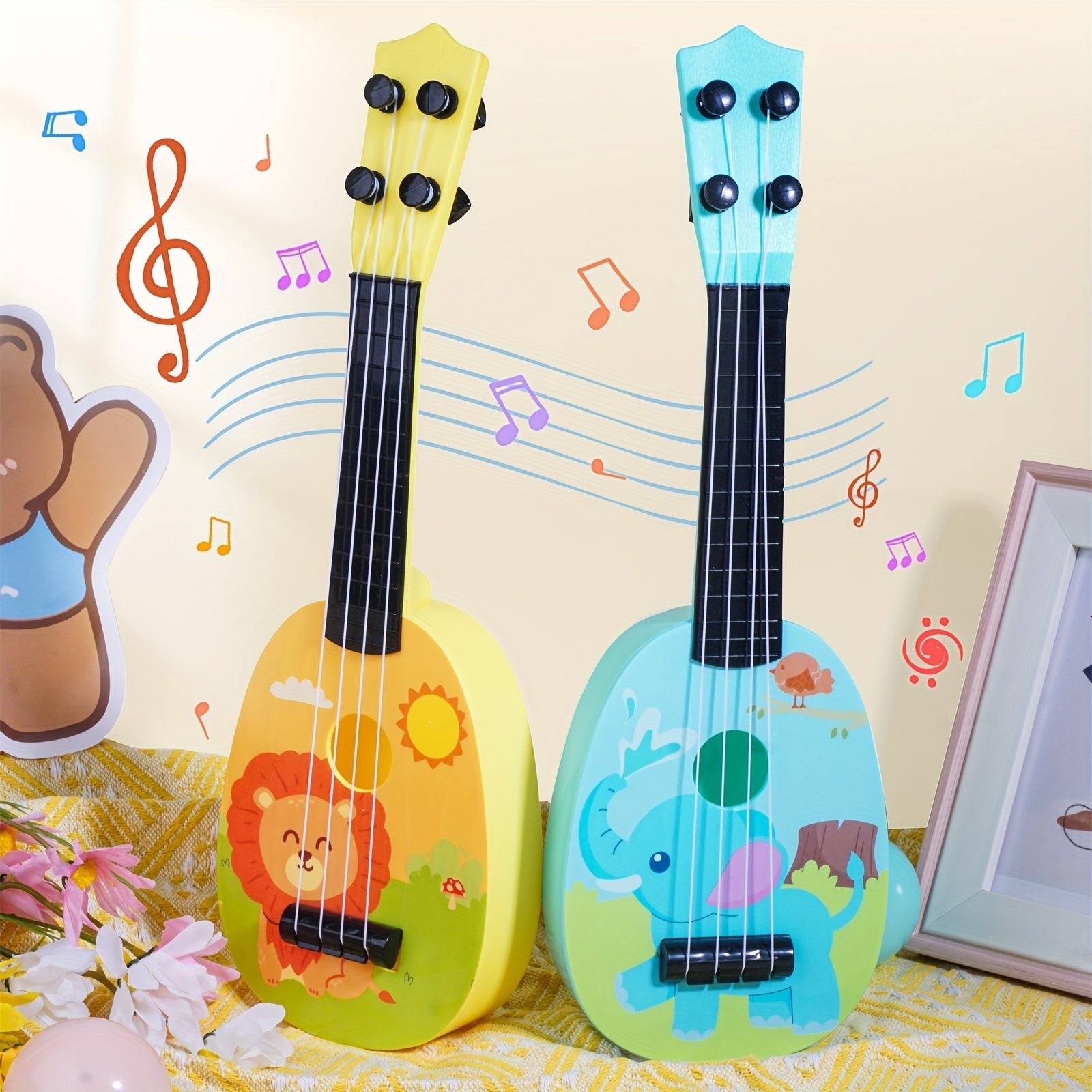 Kinder Ukulele – Vrolijk Dierenontwerp, Lichtgewicht en Veilig – Perfect voor Kindermuziek Instrumenten 7
