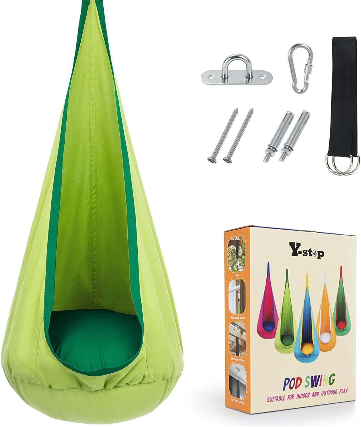 Kinderhangstoel – Comfortabele Schommelstoel van Ademend Parachutestof – Geschikt voor Binnen en Buiten 11