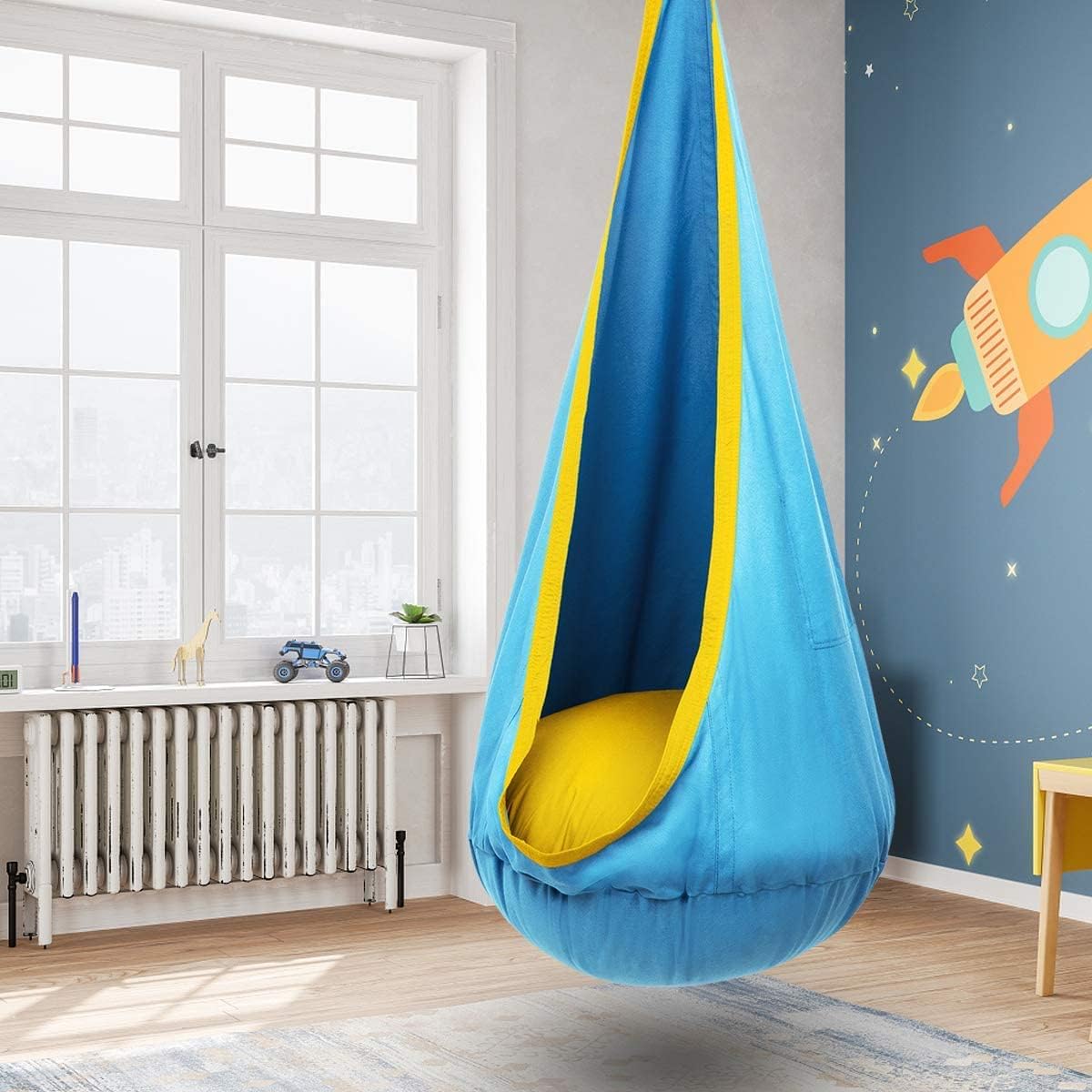Kinderhangstoel – Comfortabele Schommelstoel van Ademend Parachutestof – Geschikt voor Binnen en Buiten 5