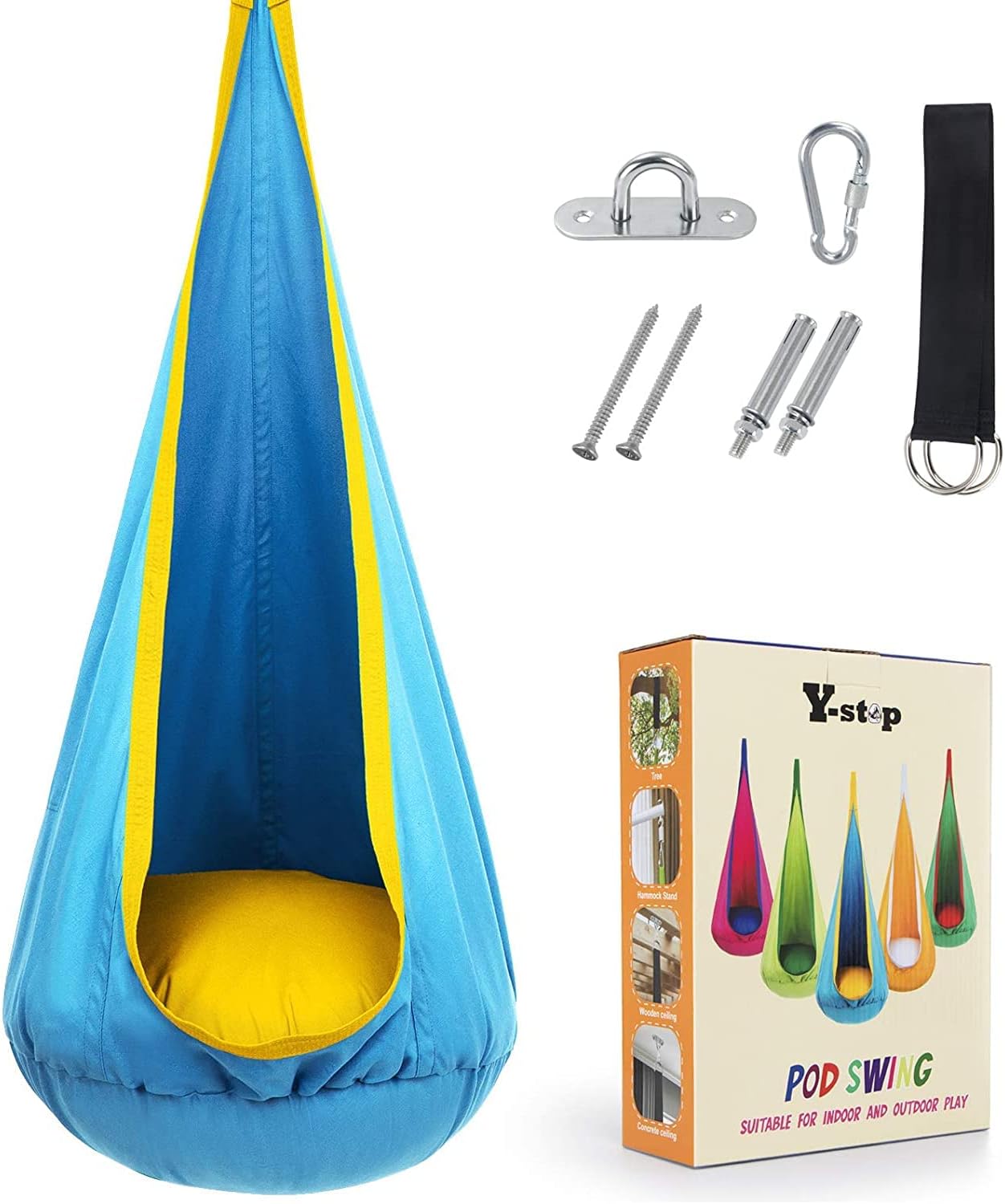 Kinderhangstoel – Comfortabele Schommelstoel van Ademend Parachutestof – Geschikt voor Binnen en Buiten 9