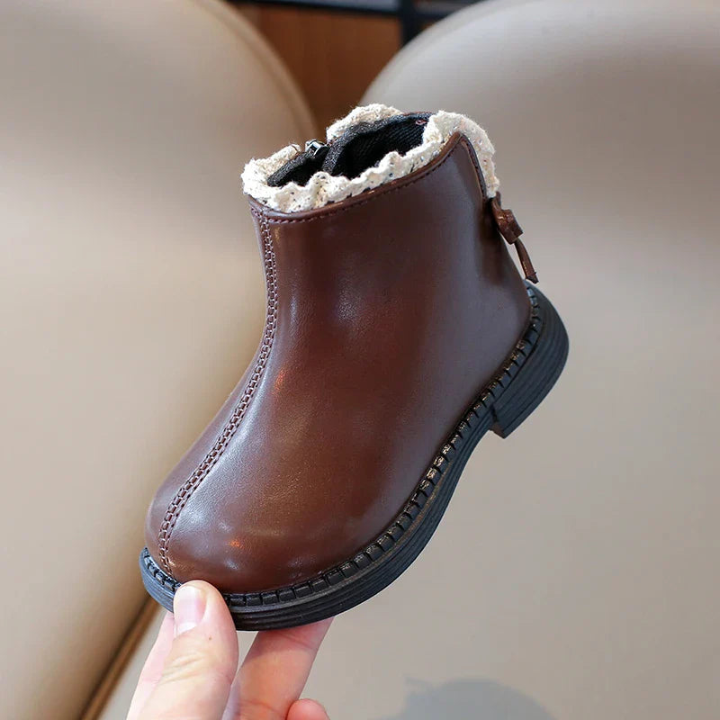 Kinderlaarsjes – Warme PU-Leren Boots met Ritssluiting en Antislipzool voor Actieve Kinderen 1
