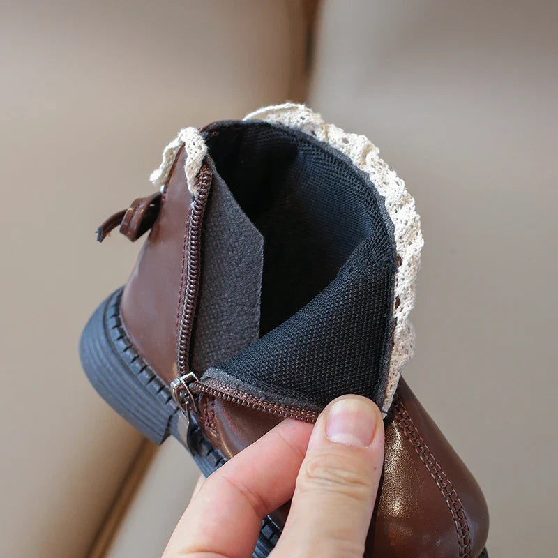 Kinderlaarsjes – Warme PU-Leren Boots met Ritssluiting en Antislipzool voor Actieve Kinderen 3