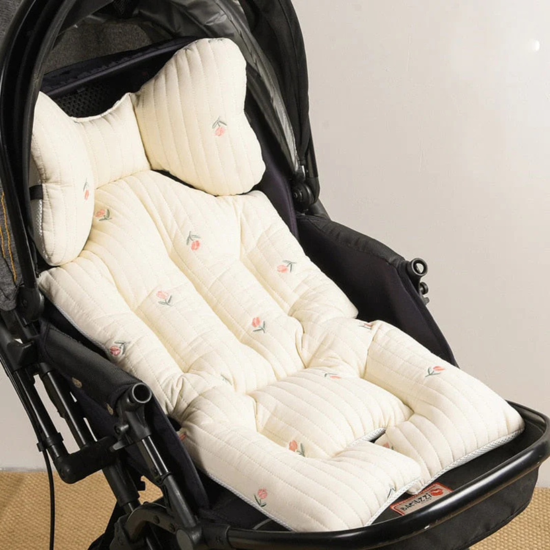 Kinderwagen Kussen – Zacht Ademend Materiaal, Ondersteuning voor Hoofd en Rug – Geschikt voor Standaard Kinderwagens 3