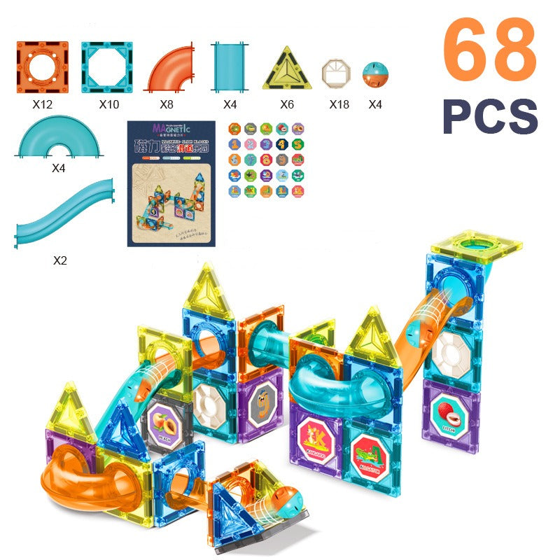 Knikkerbaan – Educatief Magnetisch Spel, 68/98 Stukken – Stimuleert Creativiteit en Probleemoplossend Denken 4