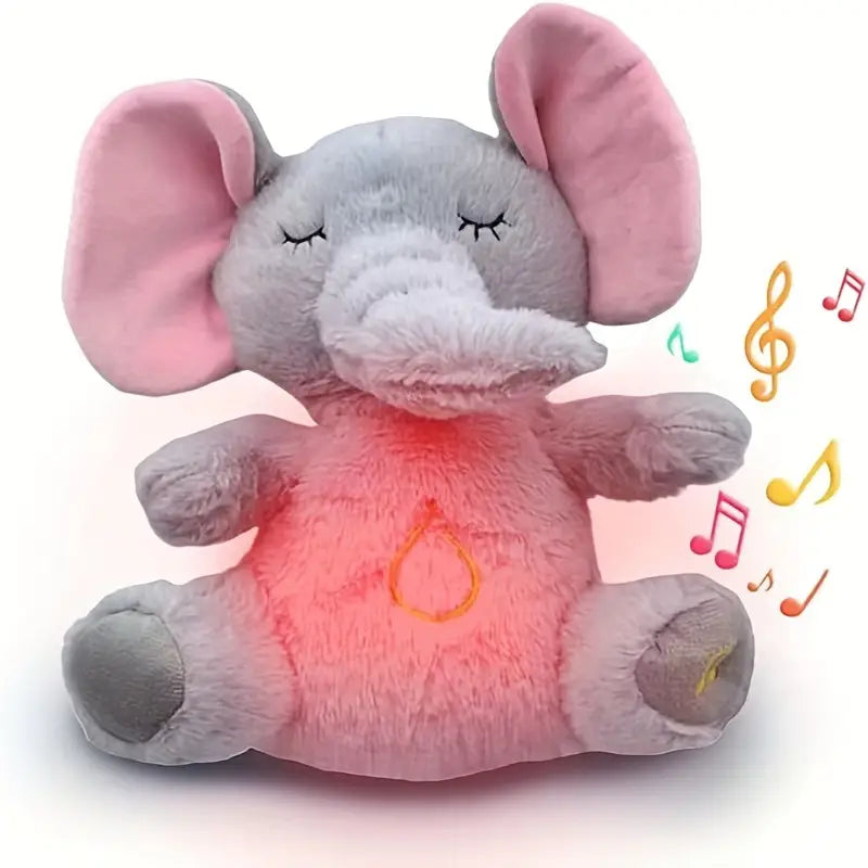 Knuffel Olifant – Hypoallergeen Katoen, Ademhaling en Kalmerende Muziek – Ideaal voor Ontspanning 0