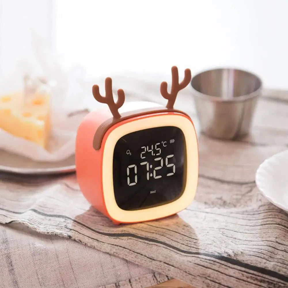 LED Wekkerlamp – Schattig Konijnontwerp met Oplaadbare Batterij en Nachtlampfunctie – Ideaal voor Kinderen 4
