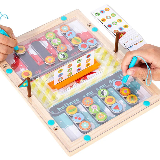 Magnetisch Labyrint – Houten Speelgoed voor Hand-Oog Coördinatie en Logisch Denken 0