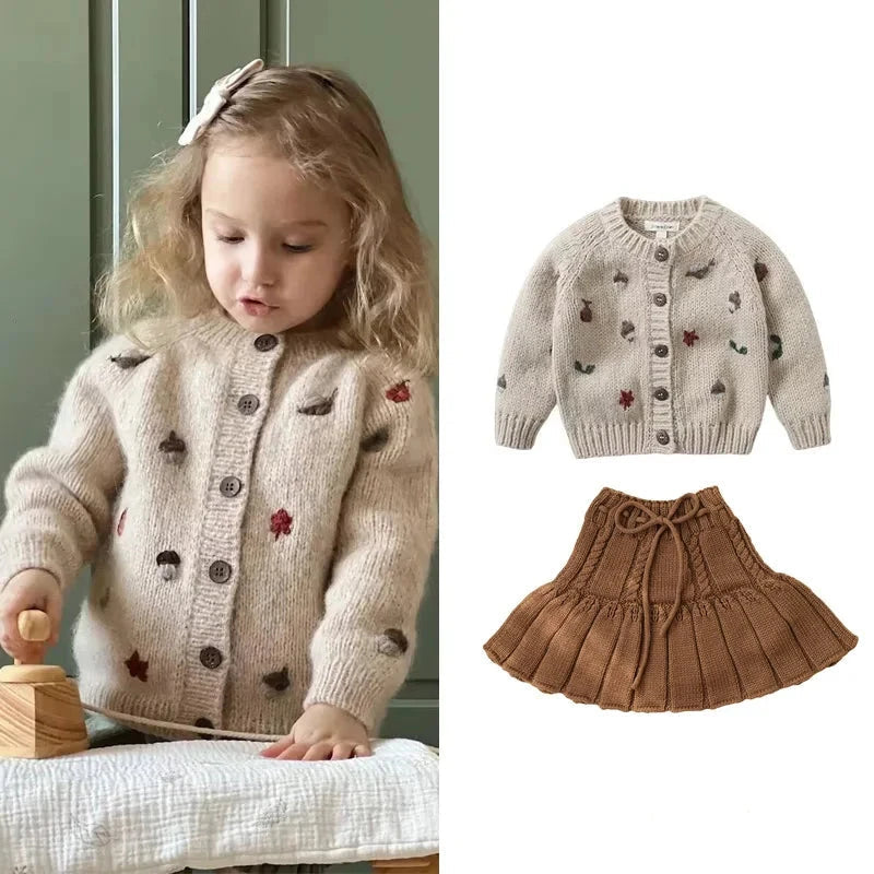Meisjeskleding Set – Warm en Comfortabel Materiaal, Trui en Rok Combinatie voor Kinderen 1