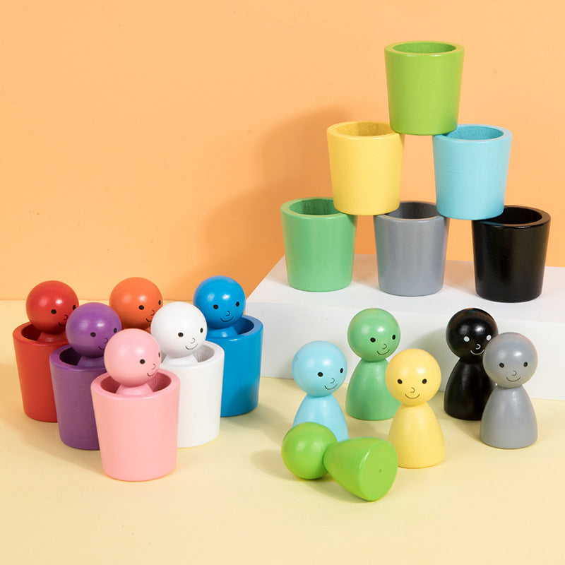 Montessori Kleurensorteerbeker – Educatief Houten Spel voor Kleurherkenning en Fijne Motoriek 2