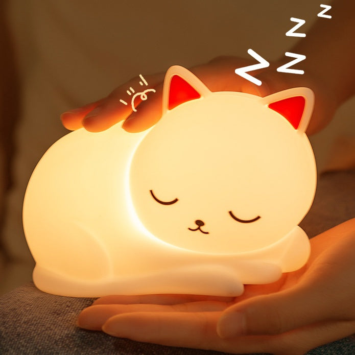 Nachtlampje Babykamer – Zacht Siliconen LED Lampje in Kattenvorm, Oplaadbaar en Draagbaar 2