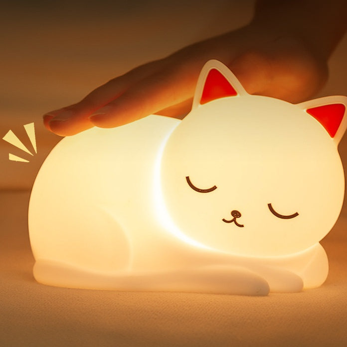 Nachtlampje Babykamer – Zacht Siliconen LED Lampje in Kattenvorm, Oplaadbaar en Draagbaar 3