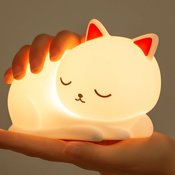 Nachtlampje Babykamer – Zacht Siliconen LED Lampje in Kattenvorm, Oplaadbaar en Draagbaar 4
