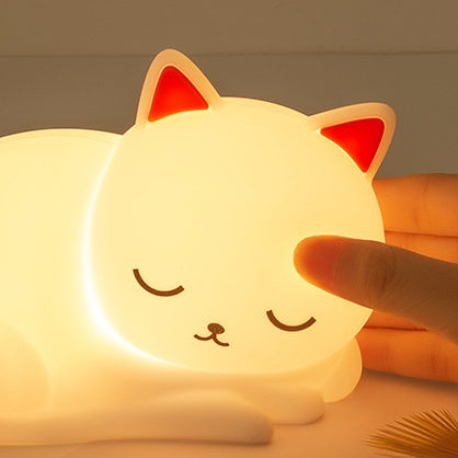 Nachtlampje Babykamer – Zacht Siliconen LED Lampje in Kattenvorm, Oplaadbaar en Draagbaar 5