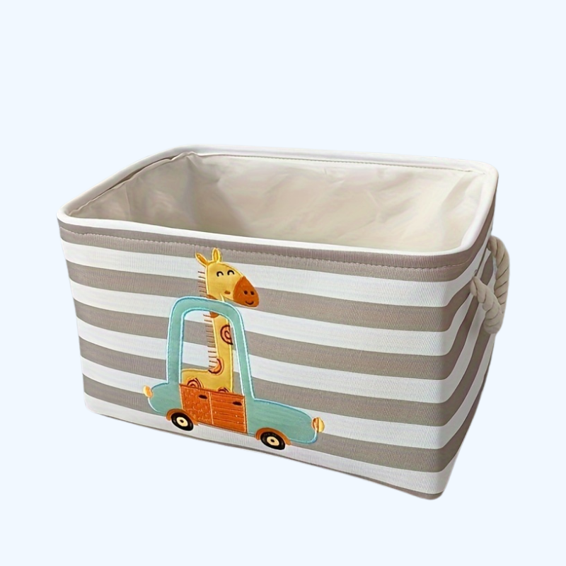 Opvouwbare Wasmand – Cartoon Leeuw Ontwerp, Duurzaam Stof – Ideaal voor Kleding en Speelgoed 0