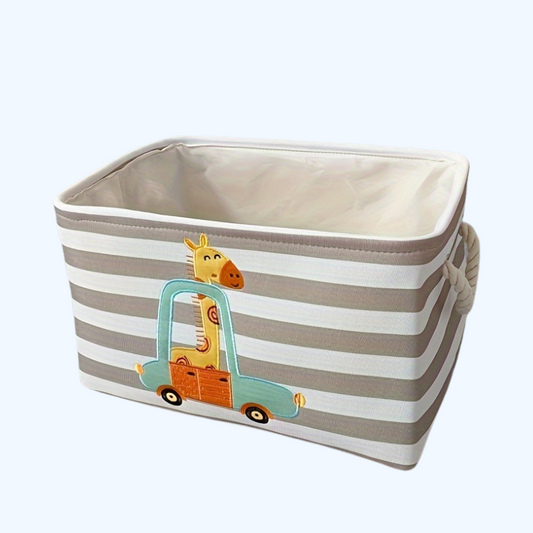 Opvouwbare Wasmand – Cartoon Leeuw Ontwerp, Duurzaam Stof – Ideaal voor Kleding en Speelgoed 0