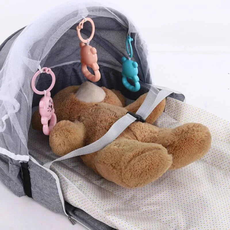 Opvouwbaar Reisbedje – Lichtgewicht Katoen met Muskietennet & Zonnescherm – Geschikt voor Baby's tot 18 Maanden-2