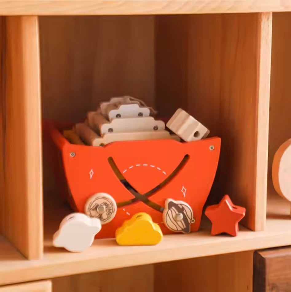 Houten Speelgoed Raket – Educatief Montessori Stapelset voor Motorische Ontwikkeling en Creativiteit 3