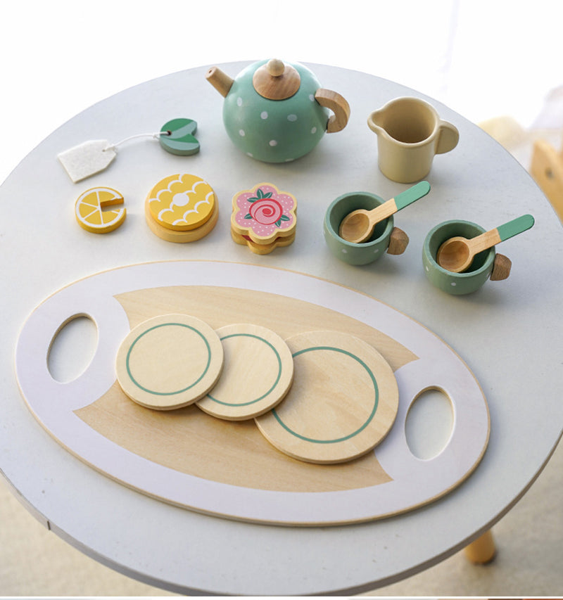 Houten High Tea Set – Duurzaam Educatief Speelgoed, 15 Stuks, Veilig Voor Jonge Kinderen 5
