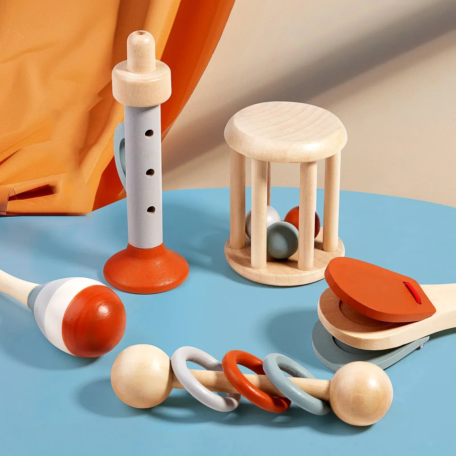Houten Muziekset – Duurzaam Hout, Stimuleert Creativiteit & Motoriek – Voor Baby's vanaf 6 Maanden-2
