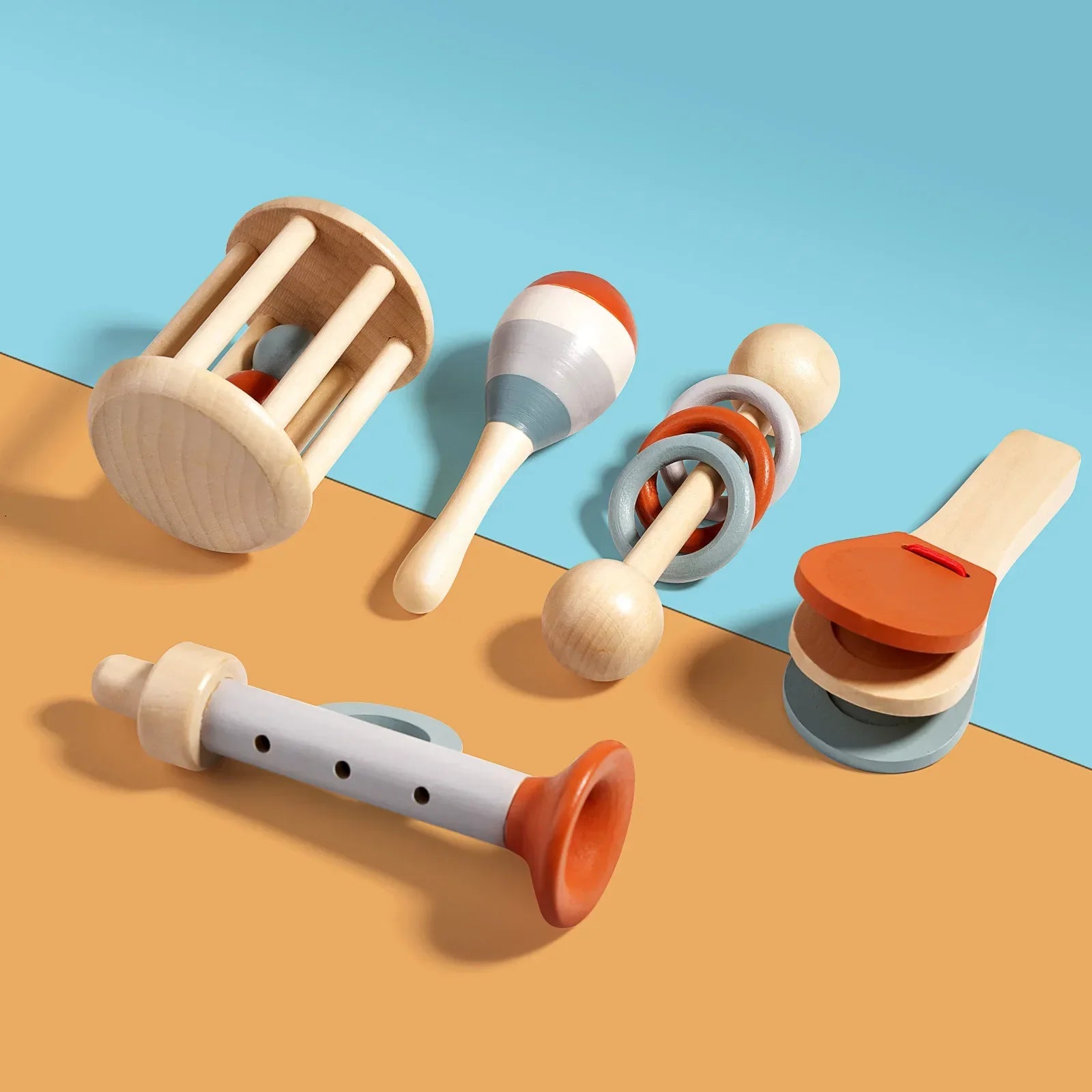 Houten Muziekset – Duurzaam Hout, Stimuleert Creativiteit & Motoriek – Voor Baby's vanaf 6 Maanden-4