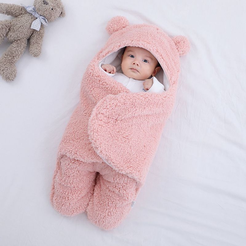 Wikkeldeken – Schattige Berenoortjes, Zacht Katoen – Ideaal voor Baby's Comfort en Warmte-4