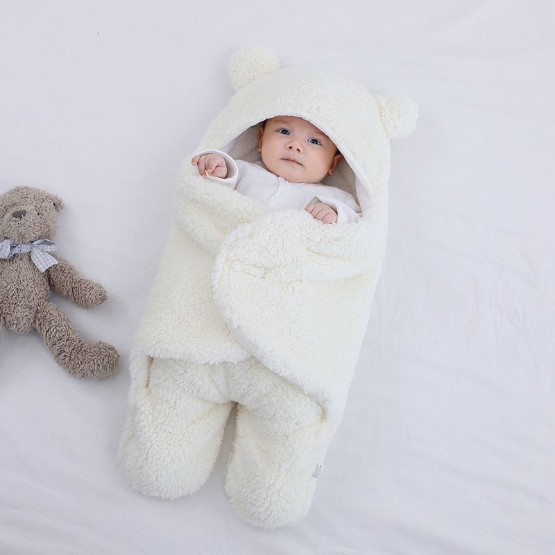 Wikkeldeken – Schattige Berenoortjes, Zacht Katoen – Ideaal voor Baby's Comfort en Warmte-6