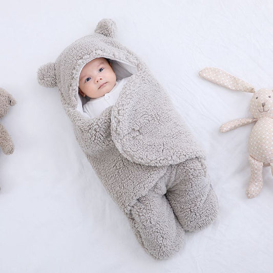 Wikkeldeken – Schattige Berenoortjes, Zacht Katoen – Ideaal voor Baby's Comfort en Warmte-1