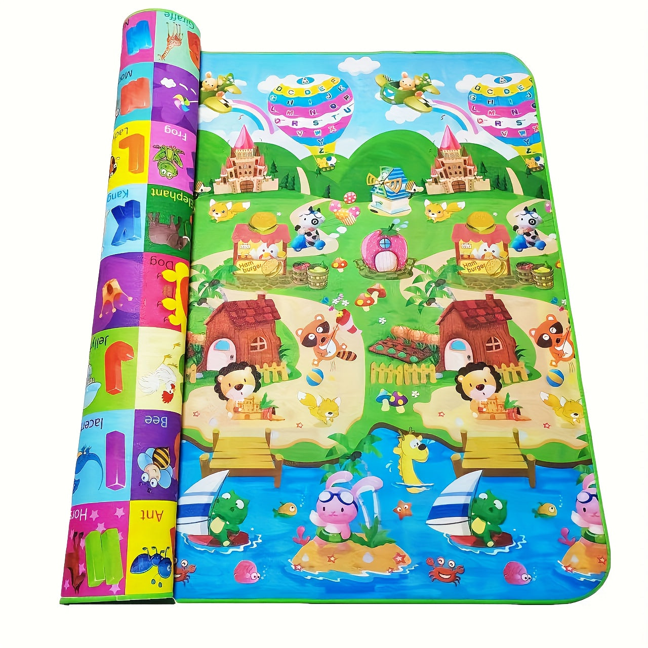 Speelmat Foam – Dubbelzijdig Waterdicht, Antislip Schuimvloer met Educatieve Activiteiten voor Baby's 13