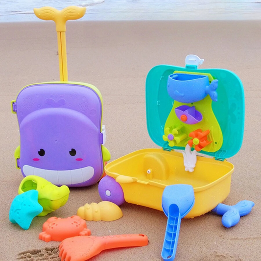 Strandtrolley – Complete Speelset met Wieltjes, Inclusief Scheppen en Zandvormpjes – Duurzaam en Kindveilig 0