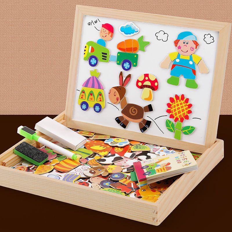 Tekenbord – 2-in-1 Magnetisch Whiteboard en Krijtbord, Licht Beukenhout – Inclusief Accessoires 4
