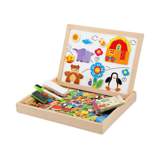 Magnetische Puzzel voor Peuters – Educatief Speelbord van Milieuvriendelijk Hout met Creatieve Magnetische Onderdelen 1