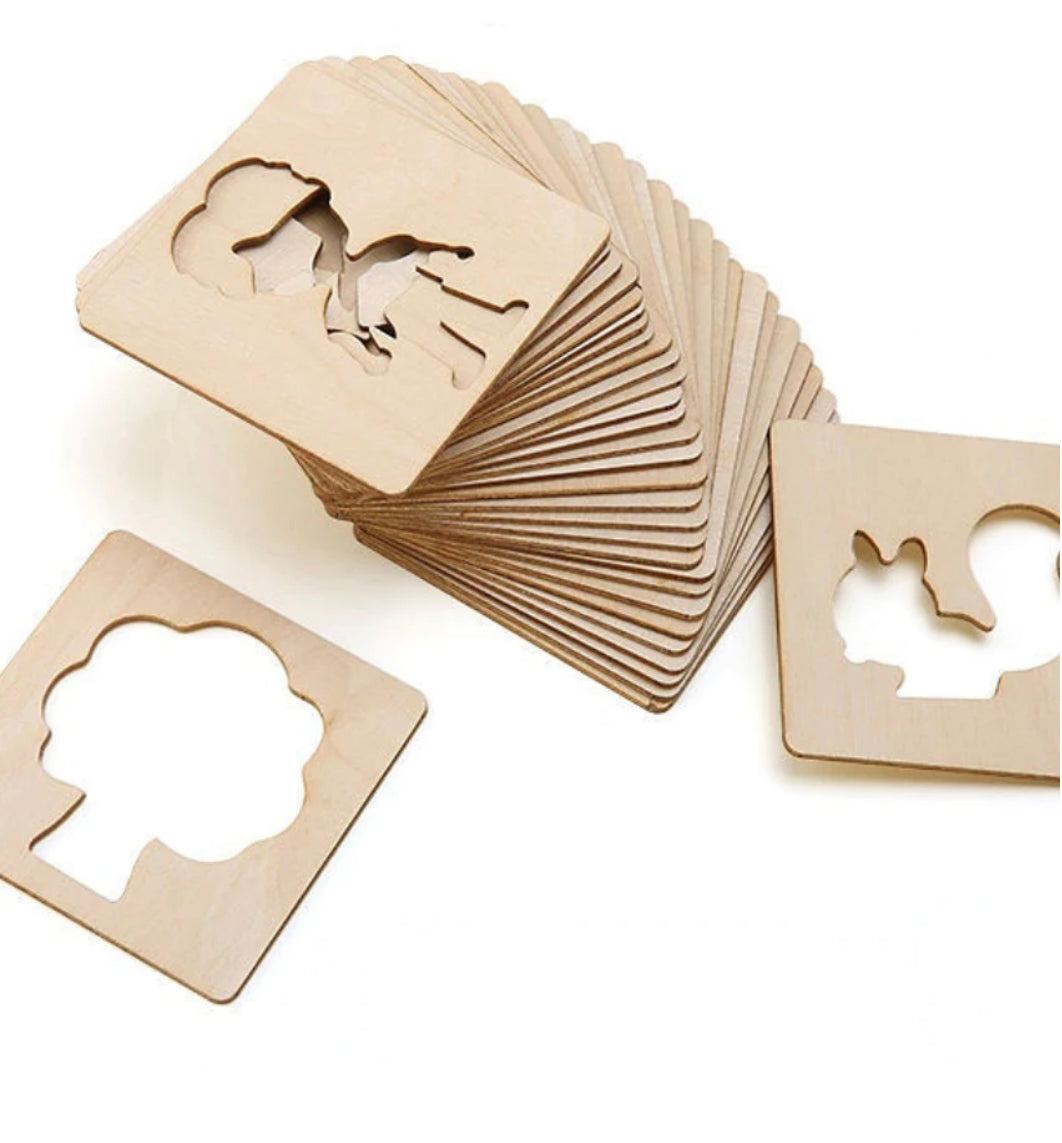 Kunstsjablonen – Educatieve Houten Stencils, Set van 20 – Veilig en Duurzaam voor Creatieve Ontwikkeling 3