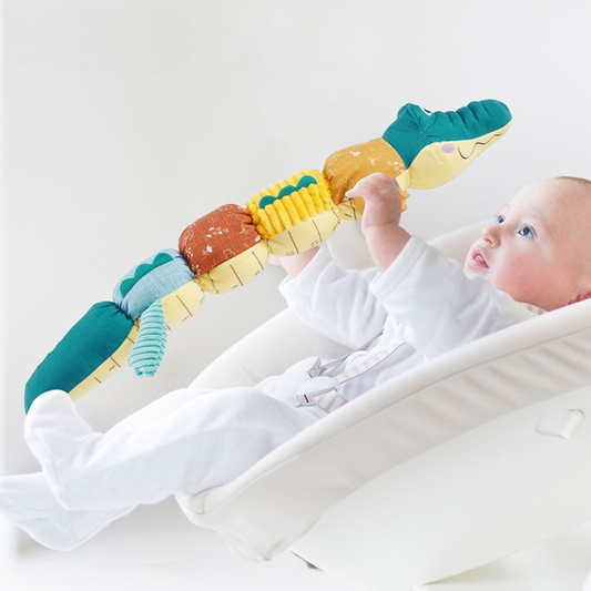 Zintuiglijke Rammelaar – Krokodil van Zacht Pluche, Ideaal voor Baby's van 0-3 Jaar-3
