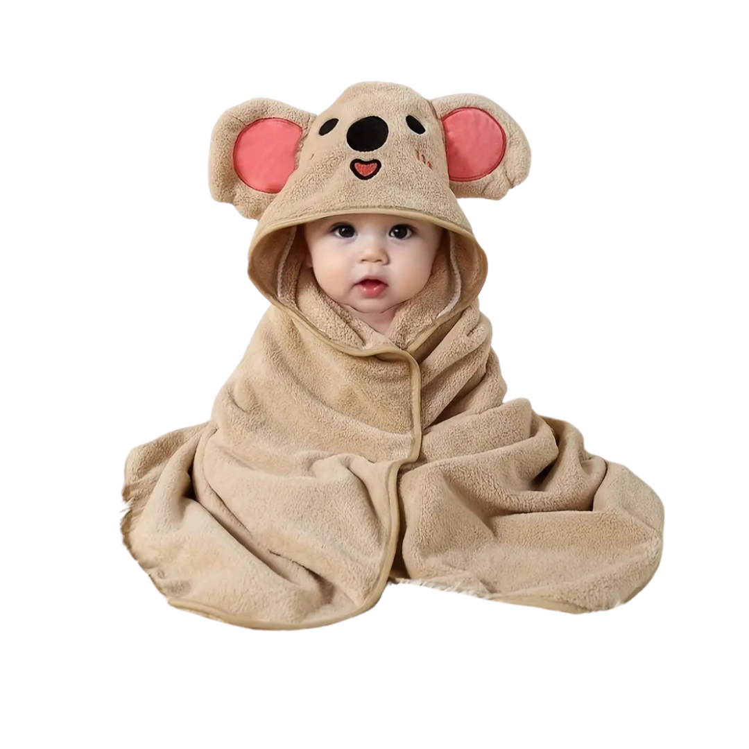 Babyhanddoek – Superzacht Katoen, Sneldrogend met Koala-Kap – Geschikt voor Pasgeborenen-1