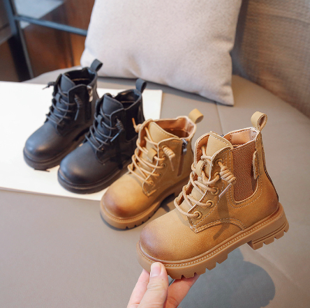 Veterboots voor Kinderen – Hoogwaardige Leer, Antislipzool, Ademend Ontwerp – Perfect voor Actieve Kinderen 1