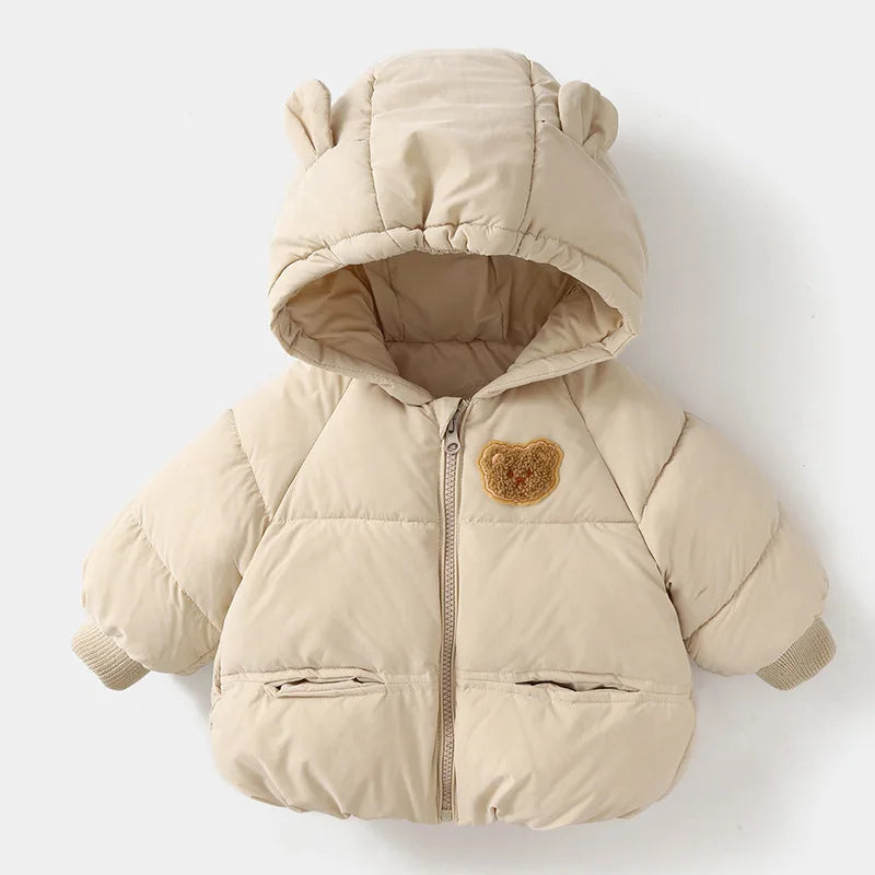 Winterjas – Warm en Comfortabel, Schattig Beer Design, Wind- en Waterbestendig, Fleece Voering 0