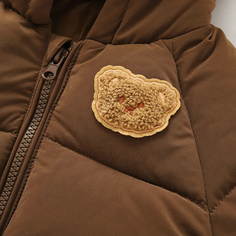 Winterjas – Warm en Comfortabel, Schattig Beer Design, Wind- en Waterbestendig, Fleece Voering 4