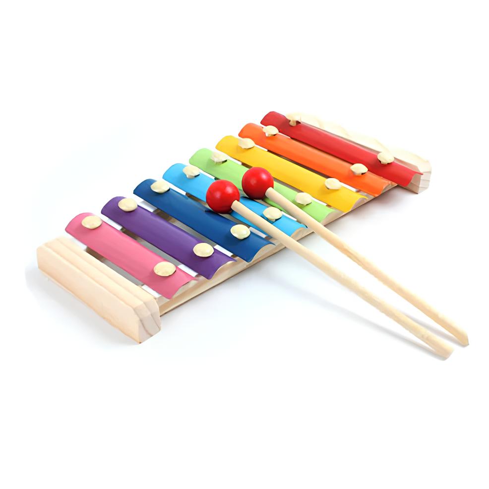 Xylofoon – Kleurrijk Houten Muziekinstrument met Aluminium Platen, Inclusief 2 Hamers – Ideaal voor Muziekontdekking 0