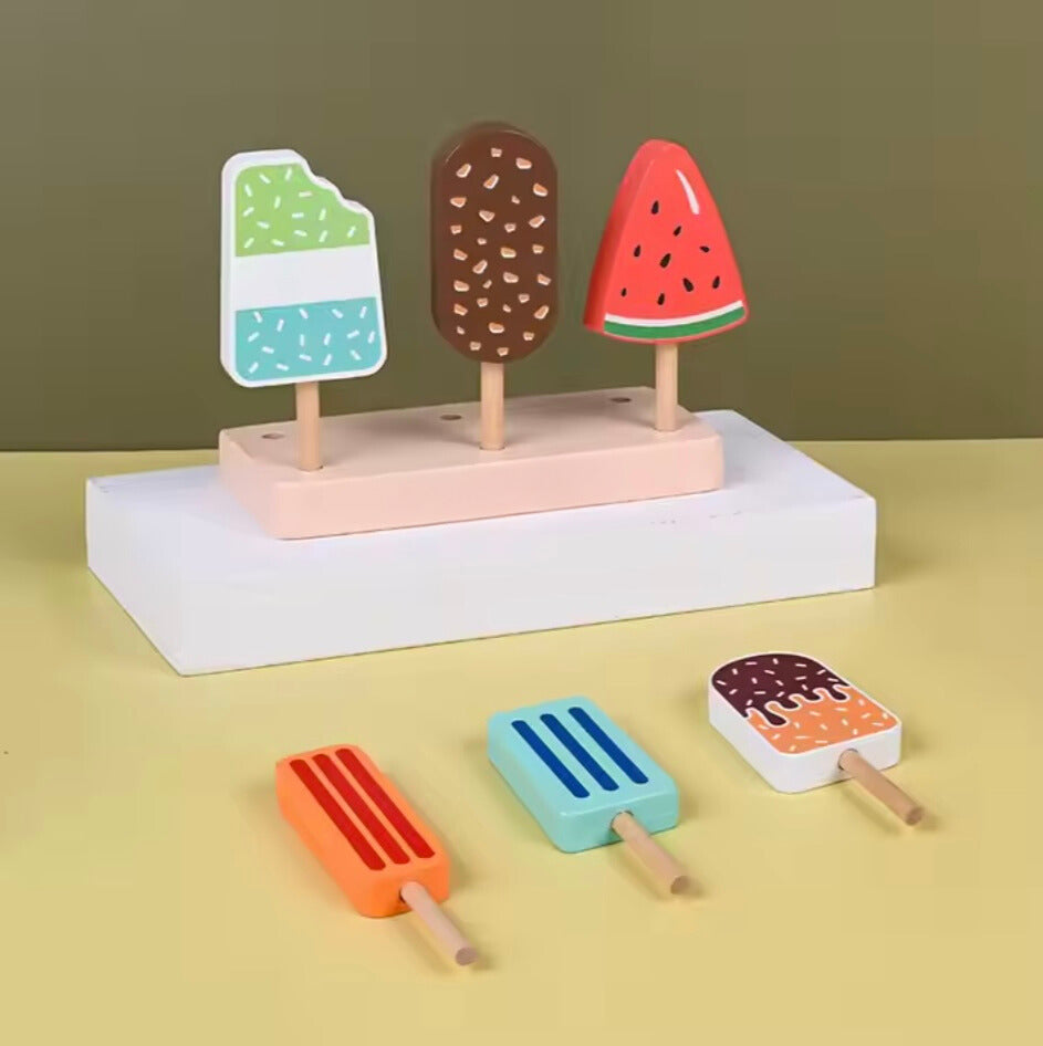 Houten IJsjes Set – Creatief Speelgoed van 100% Natuurlijk Hout – Perfect voor Rollenspel en Fantasie 3