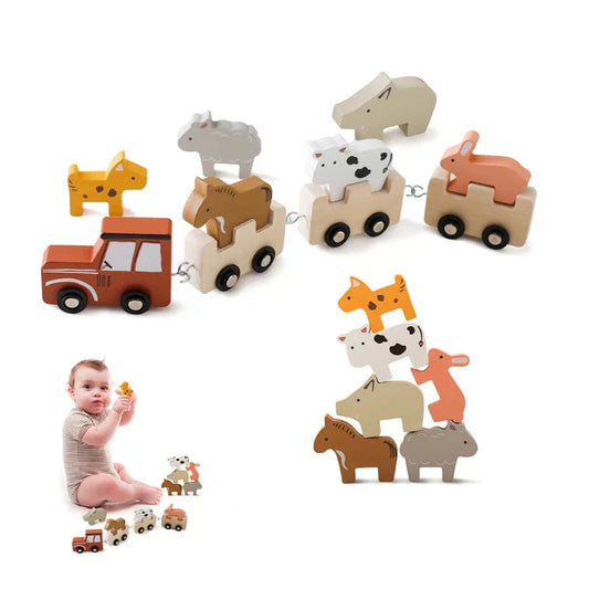 Houten Dierentrein – Creatief Speelgoed van Duurzaam Hout, Educatief en Interactief Speelplezier 1