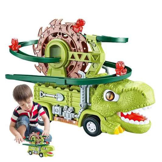 Dino Racebaan – Interactieve Speelset van Hout met Klim- en Racefuncties – Geschikt voor Kinderen vanaf 3 Jaar-1