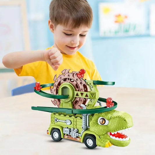 Dino Racebaan – Interactieve Speelset van Hout met Klim- en Racefuncties – Geschikt voor Kinderen vanaf 3 Jaar-2